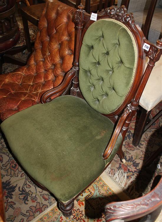 Victorian button back chair